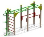 Детский рукоход с брусьями и шведской стенкой